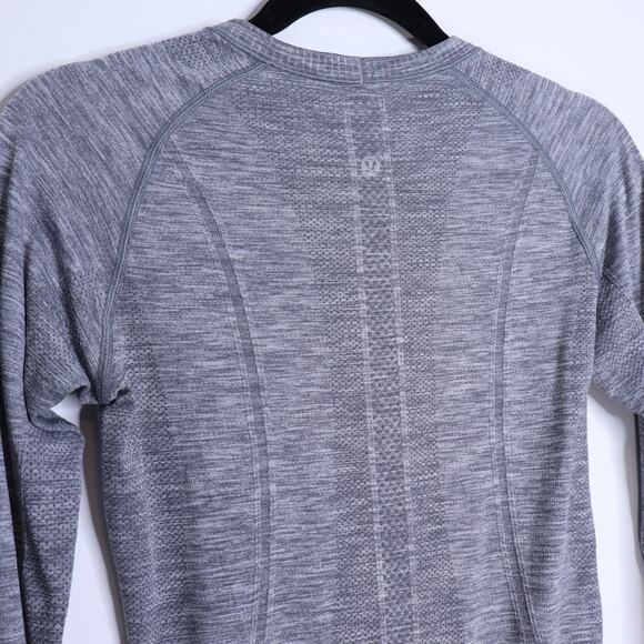 LULULEMON Swiftly Long Sleeve Shirt Heathered Gray Running Active Women's 6 - Picture 5 of 7